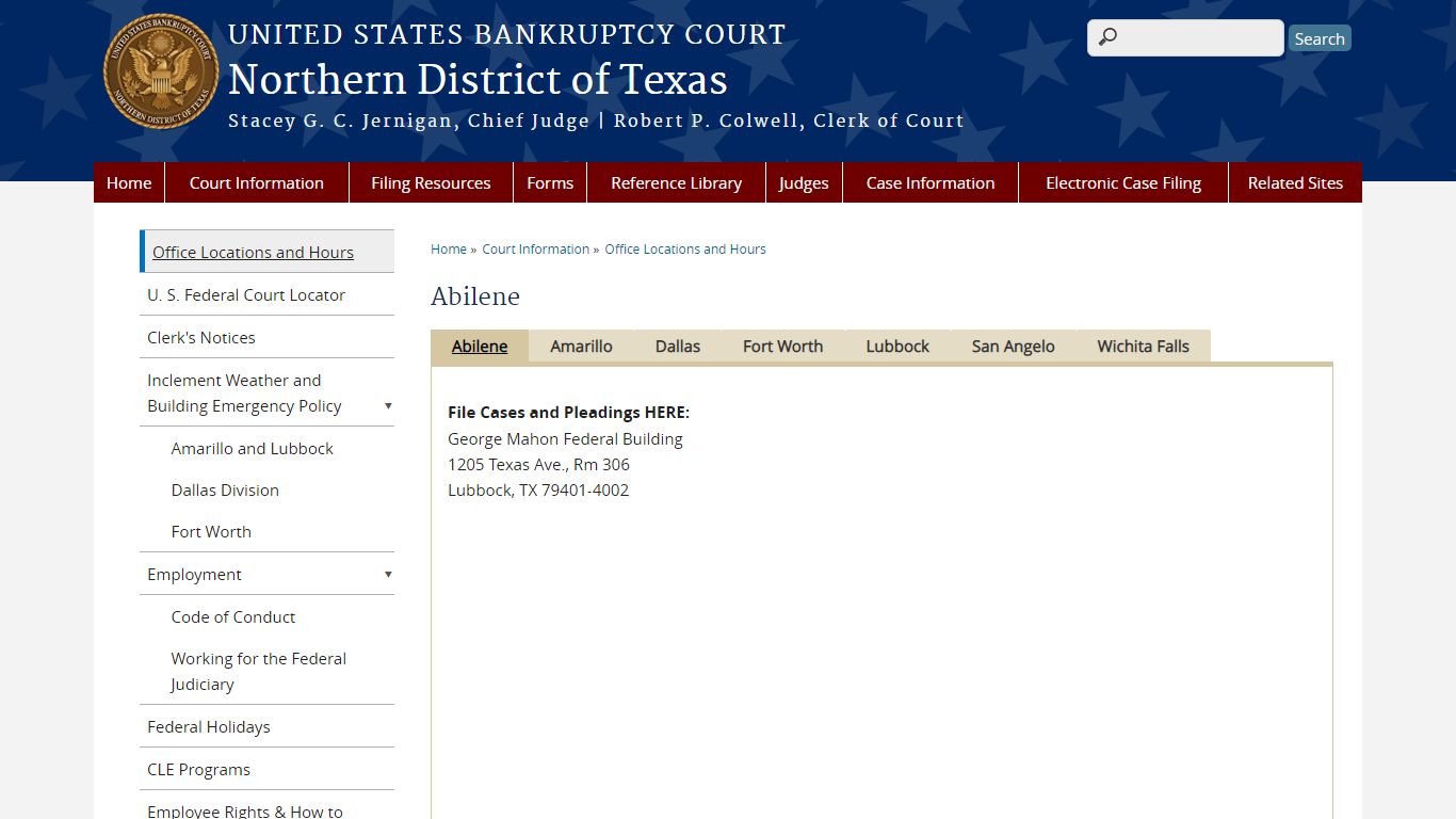 Abilene | Northern District of Texas | United States Bankruptcy Court